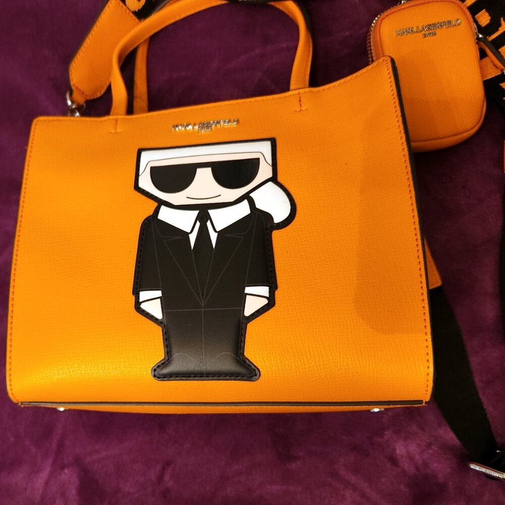 Karl Lagerfeld Orange Tote Bag with pouch 🧡 - NWT - Picture 13 of 13